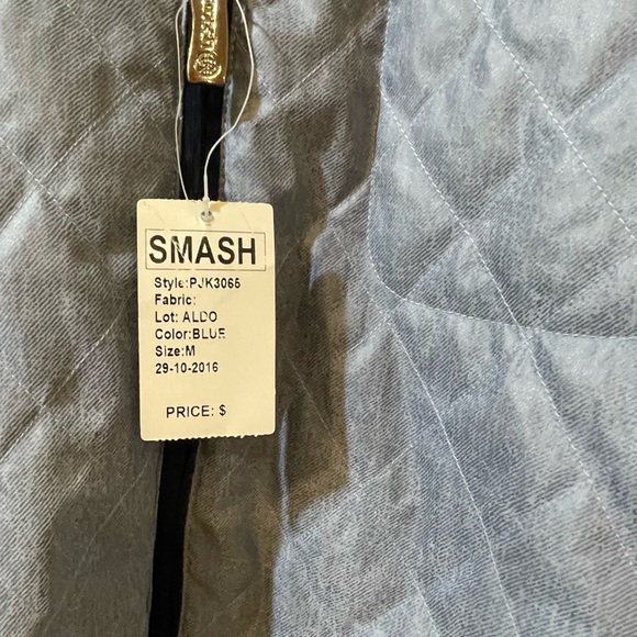 Aldo Blue Bomber Jacket with Quilted Design and Stand-Up Collar - Picture 3 of 10